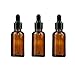 Produktbild Unzen (30 ml) Bernstein rund Glas Flaschen für ätherische Öle mit Glas Eye Dropper  3 Stück