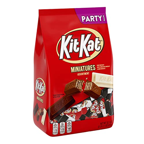 Kit Kat Miniatures Assorted Chocolate And White Creme Wafer Candy Bars, Individually Wrapped, 32.1 Oz Bulk Party Pack #TOP26