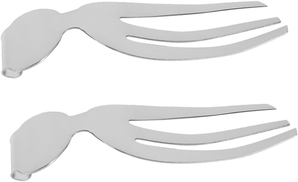 2pcs Stainless Steel Salad Servers Forks for Picnic Outdoor Use