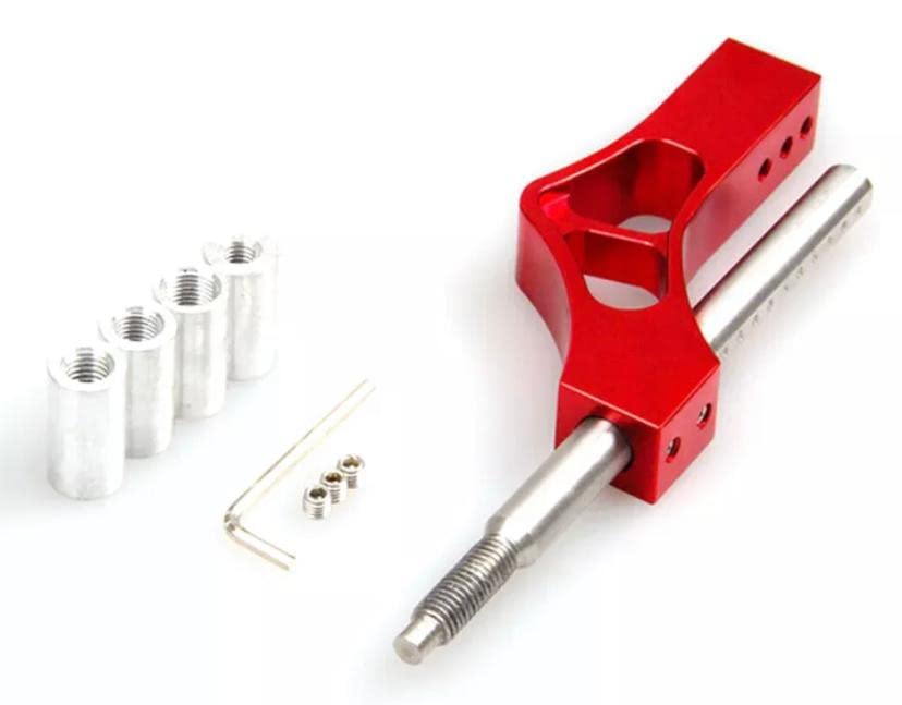 Image of AUTO MT Gear Shift Knob Adjustable Extender Gear Shift KNOB Height Lever Extension Car Gear Shifter Extender Kit with 4 Adapters (RED GEAR Extension ONLY)