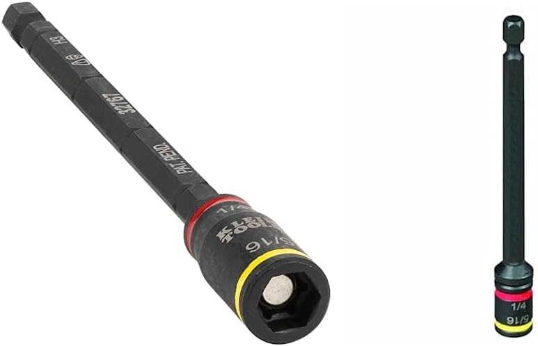 Klein Tools 32767 Impact Driver, 3-in-1 Impact Flip Socket and Bit Holder & 32766 Impact Driver, 3-in-1 Impact Flip Socket and Bit Holder, 1/4-Inch and 5/16-Inch Hex Drivers, 3-Inch Length