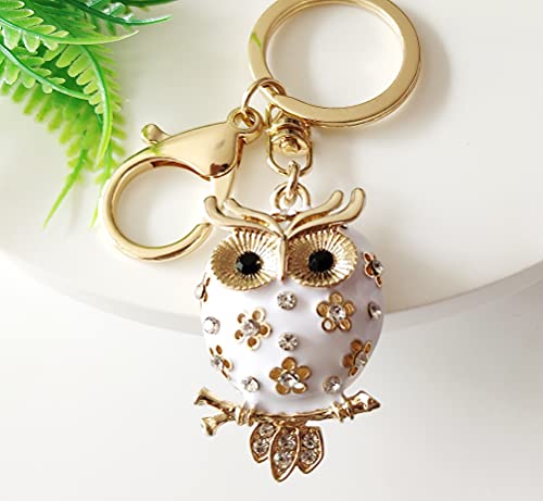 Jiahate Owl Keychain,Cute Animal Keychain For Women Car Keyring For Best Friendship Accessories Pendant Jewelry,Owl White Keychain #TOP2