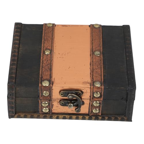 HEALSOPTHY Caja de Almacenamiento Vintage de Madera con Cierre Organizador Compacto para Joyas y Pequeños Objetos Cofre Decorativo Retro para Escritorio y Regalos
