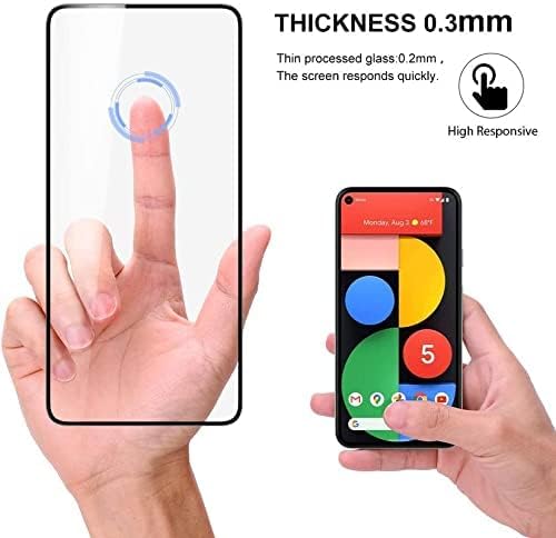 Image of DD SON Tempered Glass Screen Protector Compatible for Google Pixel 5A 5G (11D) with Edge to Edge Coverage and Easy Installation kit,Black
