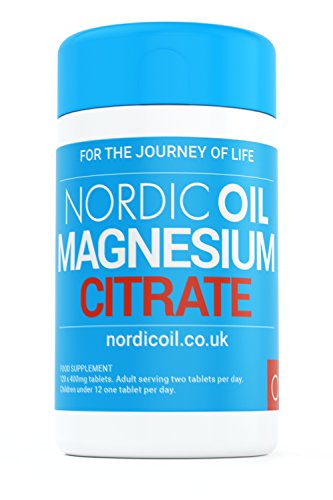 Magnesium Citrate 400mg 120 Tablets - 60 Day Supply of Magnesium Tablets - Made in The UK by Nordic Oil