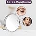Small Tabletop Magnifying Mirror - 5.5” Diameter with 5X-1X Magnification - Chrome - Model MC109C