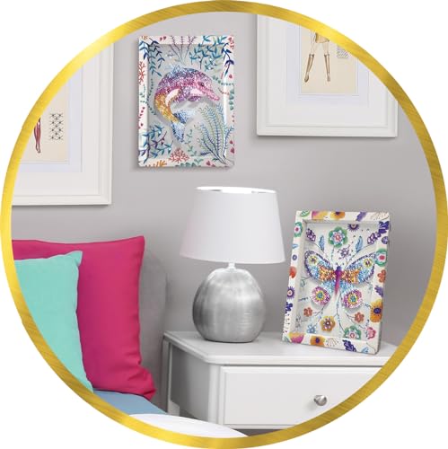 Lansay – Collection Sequins Dauphin – Kit Créatif Tableau à Sequins pour Fille dès 7 Ans – Activité Manuelle Étincelante – Base Polystyrène – Loisirs Créatifs Enfants – Idée Cadeau
