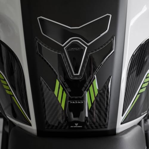 Resin Bike Adhesivos de Moto Compatibles con QJ Motor SRT 700 X 2024. Protection de Tanque de Choques y Arañazos de Moto. Pegatinas 3D Resinadas Made in Italy