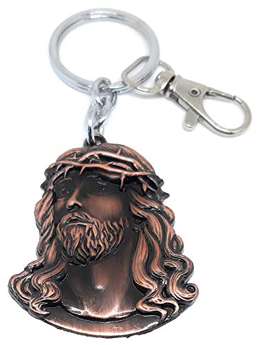 Holy Spiritual Jesus Christ Face Keyring Keychain for Bike Car Home Office House Keys Girls Boys Friends Parents Brown Keychain-image-28