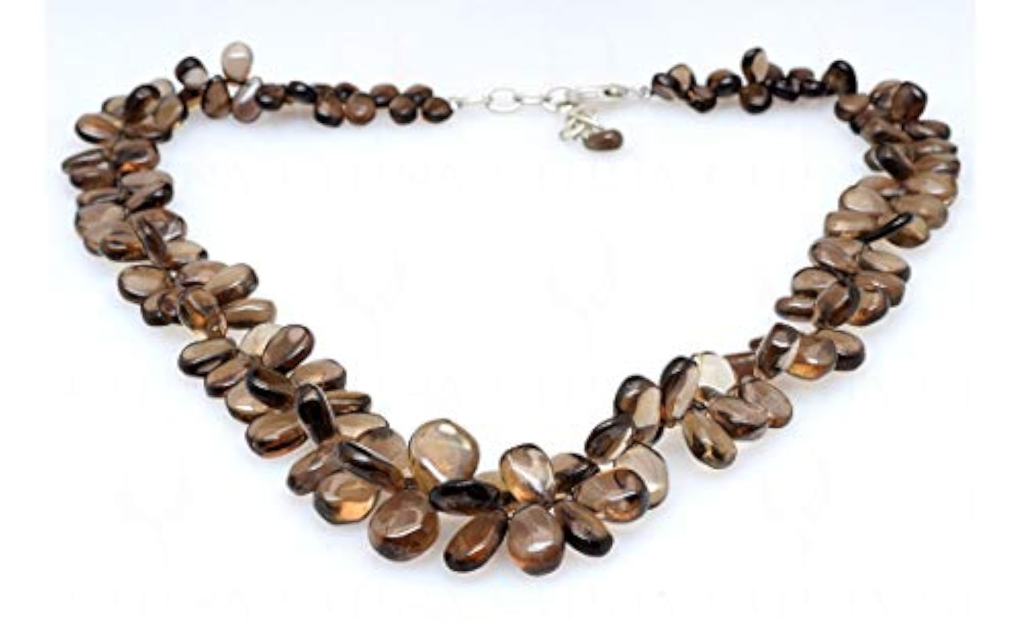 Jaipur Smokey Topaz Gemstone Almond Shaped Bead Strand