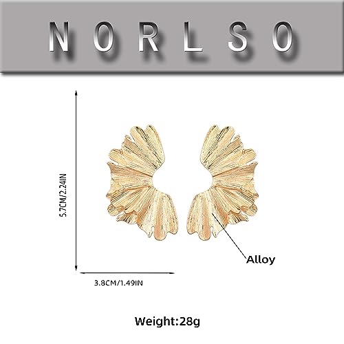 Gold Statement Earrings for Women Large Gold Earrings Gold Flower Earrings Ginkgo Leaf Earrings Summer Beach Party Jewelry for Women4