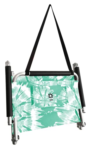 Image of Neso Beach Chairs - Lightweight, Portable and Foldable Recliner Beach Chairs for Park, Camping and Outdoor Adventures - with Slip Pockets and Shoulder Strap - 2 Pack - Mint Tie Dye - Regular