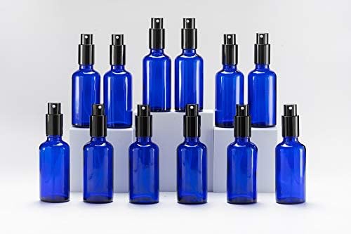 Yizhao 50ml Amber Glass Spray Bottle for Essential Oils, Small Empty Fine Mist Spray Bottle, for Cleaning, Aromatherapy, Cosmetic Sprays, Hair 6 Pcs