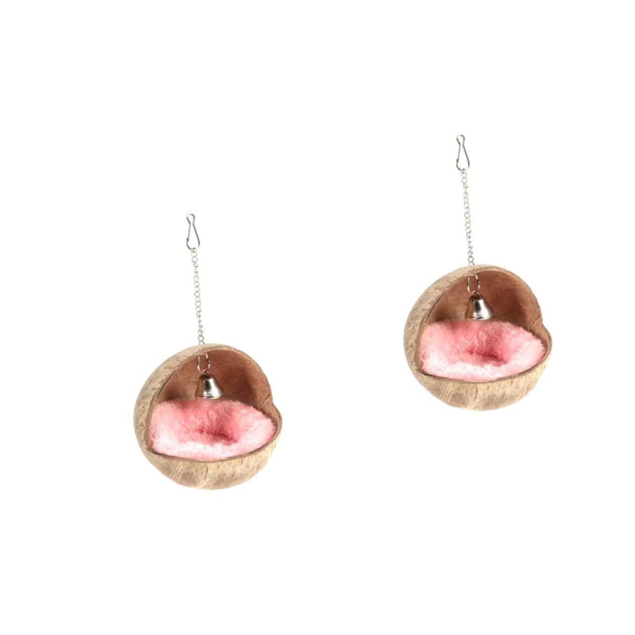 POPETPOP 2stücke Coconut Shell Nest Für Hamster Meerschweinchen Und Ähnliche Kleintiere Gemütliches Schlafbett Mit Zufälliger Farbwahl Natürlichem Kokosnussschalen-Material Für