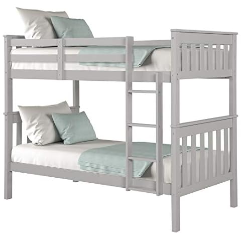 Angel Line Brandon Twin Over Twin Bunk Bed, Gray Cover