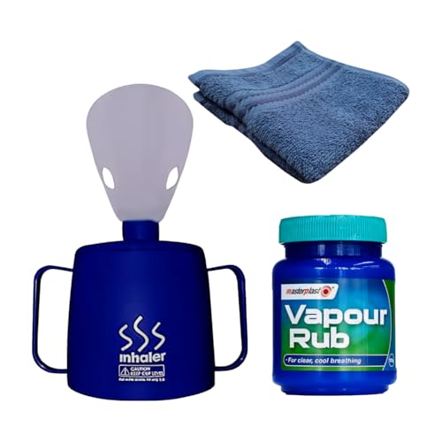Medisure Steam Inhaler with Healthcare Vapour Rub and Face Cloth - Effective Steam Inhaler for Cold and Cough Relief | Sinusitis Treatment | Nasal and Throat Steamer | Ideal for Blocked Nose Relief