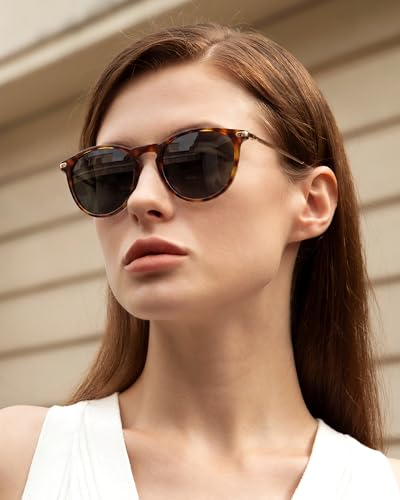 TSEBAN damskie okulary przeciwsłoneczne Retro z polaryzacją i acetatową oprawką, ochrona UV 400