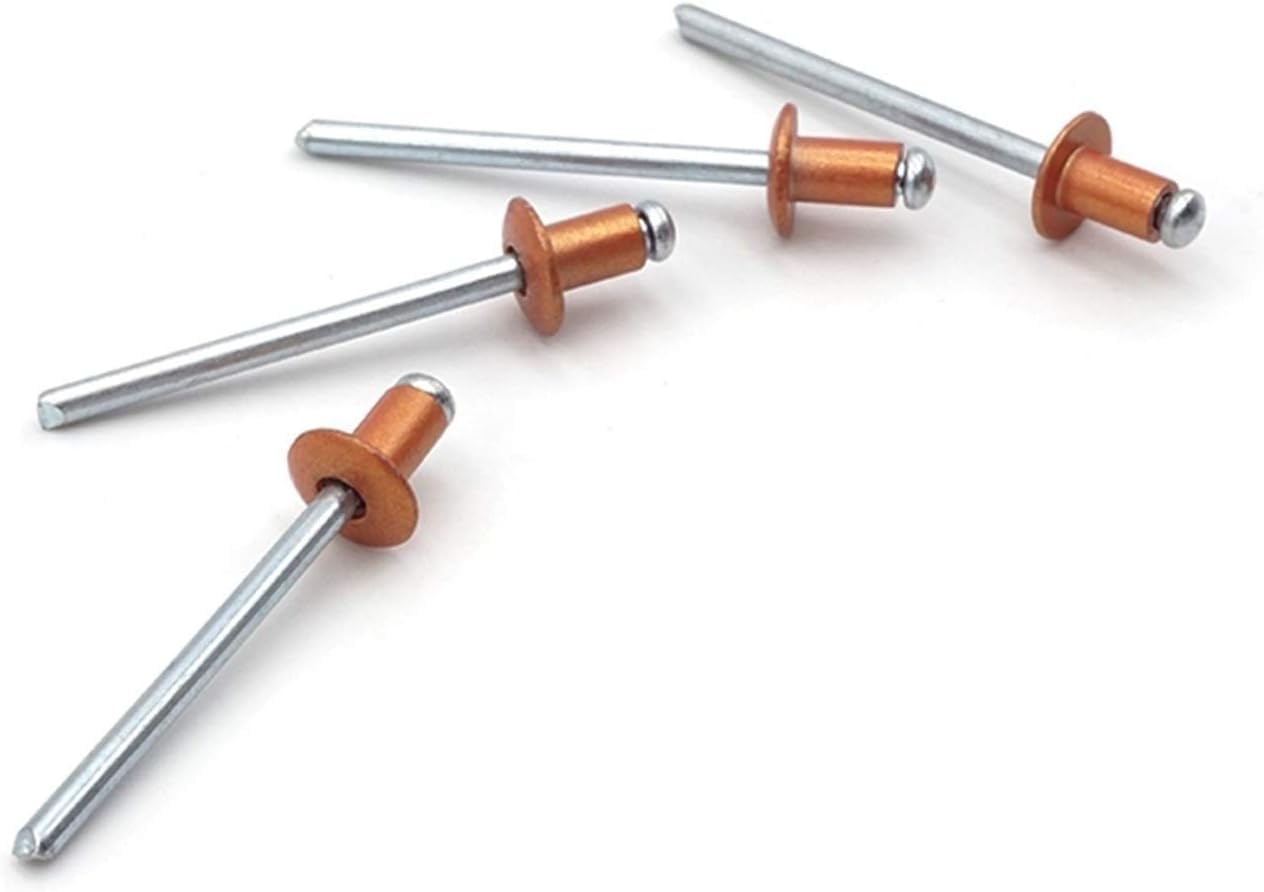 Viti Dadi, elementi di fissaggio, rivetti, rivetti 5x15/16/18/20/21/22/23/24/25 6x10 4.8x10x16mm Rivetto cieco aperto in acciaio alluminio dorato Rivetti a testa bombata Tirando i rivetti Decorazione