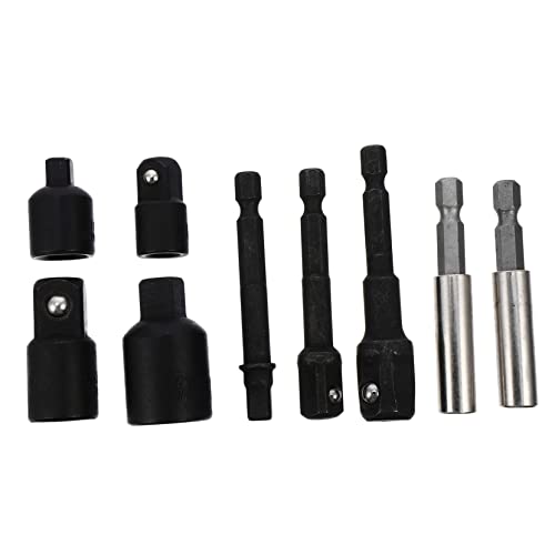 VILLCASE 1Set Electric Drill Socket Adapter Set Hexagon to Square Head Converter with Electroplated Finish for Durability Easy Installation and Practical Use Various Applications