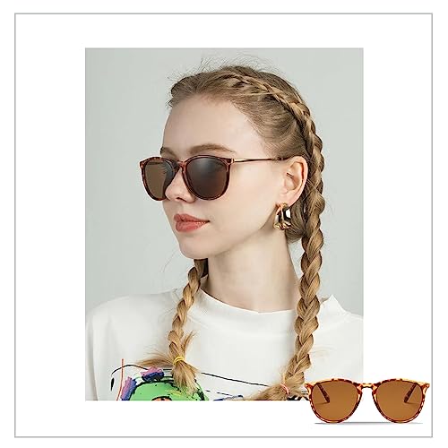 GVSAVY-2-Sunglasses-1-Piece-of-Glasses-Cloth-And-1-Glasses-Bag-Round-Retro-Sunglasses-Fashionable-Womens-Sunglasses-Vintage-Polarized-Sunglasses-Can-Be-Used-for-Travel-Driving