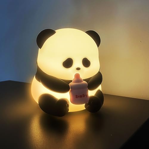 Lámpara de mesa nocturna panda de silicona recargable
