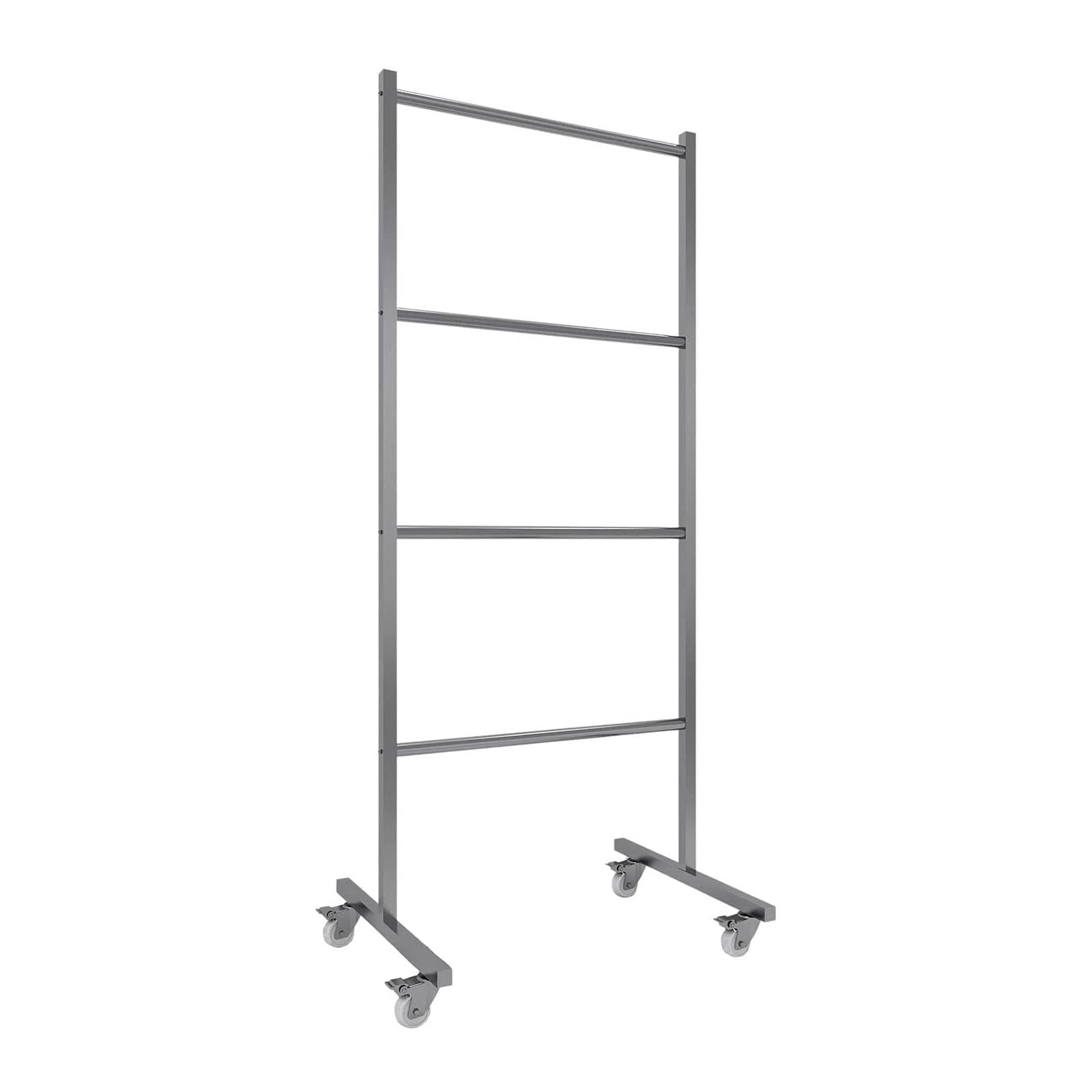Sistema De Almacenamiento De Perchas De Ropa De 4 Niveles, Soporte De Perchas De Acero Inoxidable con Barras para Perchas, Estantes De Almacenamiento para Tiendas Minoristas