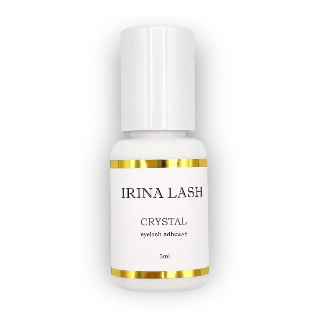 Pegamento Pestañas pelo a pelo Transparente Crystal, Registro Sanitario, Secado Rápido 1 seg, 7 sem retención, 5 ml para Extensiones - Irina Lash