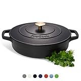 [page_title]-ProCook - niedriger Bratentopf aus Gusseisen - induktionsgeeignet - 28 cm Ø - 3,9 l Volumen - Mattschwarz - emailliert - Bräter - Schmorpfanne