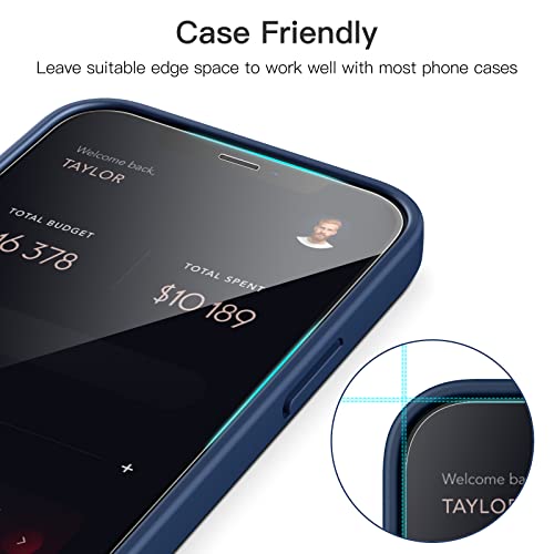 Jetech Full Coverage Screen Protector For Iphone 12/12 Pro 6.1-Inch, 9H Tempered Glass Film Case-Friendly, Hd Clear, 3-Pack #TOP6