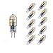 Produktbild OUGEER 10 Stück Energiesparende G4 2W LED Birne, 12 SMD 2835, Warmweiß 3000K, 200lm, AC/DC 12 V LED-Lampen Ersatz 20W Halogenlampe