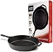 12.5" Premium Pre-Seasoned Heavy Duty Cast Iron Skillet by Elysian Kitchen