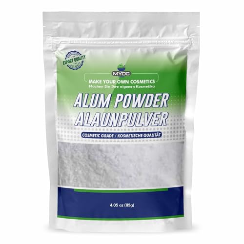 MYOC Poudre d'alun - Qualité cosmétique - Alun de potassium naturel pour déodorants faits maison, après-rasage, bains de pieds et formulations de soins de...