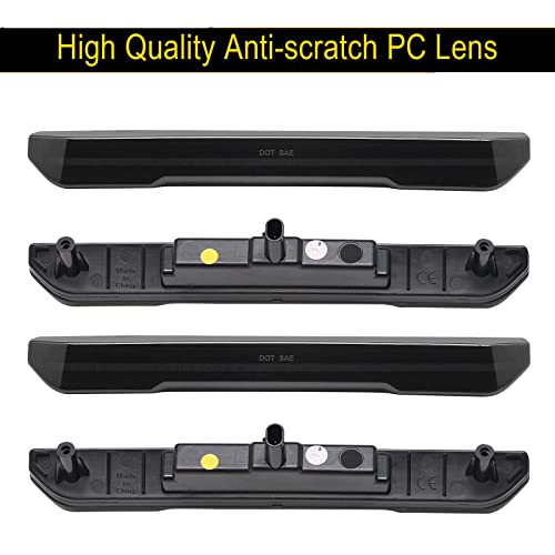 R&F Auto 4Pcs Amber Smoked Lens Led Side Marker Lights Replacement For 2020-2024 Sierra 2500Hd 3500Hd Pickup Truck Amber Front Rear Fender Side Markers Driver Passenger Sides Lamps #TOP4