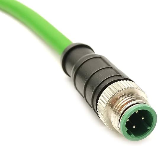 M12 4 Pin D Code Male to Male Ethernet Cable Aviation Plug Communication Industrial Connection Line for Encoder Industrial Automation PLC Network CAT5e Flexible Shield Waterproof 32.8ft/10Meter(6.56ft