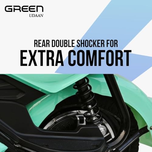 Image of Green Udaan Low Speed Electric Scooter Non RTO 80KM Range Lithium Battery with Portable Charger (Green)