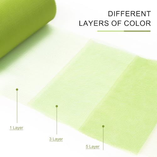 Image of Moss Green Tulle Fabric Ribbon 6 Inch by 25 Yards Rolls Fabric Spool Tulle for Gift Wrapping Wedding Decorations Craft Supplies DIY Tutu Skirt Baby Shower Birthday Party