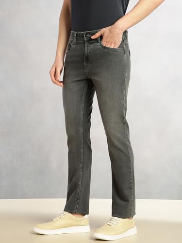 Image of Thomas Scott Men's Cricket Club Straight Fit Mid-Rise Faded Stretchable Jeans | 5 Pocket Denim