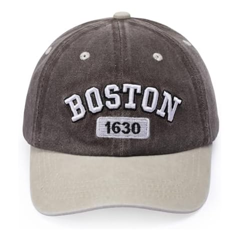 Baseball Boston Cap Unisex Baseball Cap for Kids Sports Sun Hat Adjustable City Cotton Embroidery Hat Brown Beige Cover