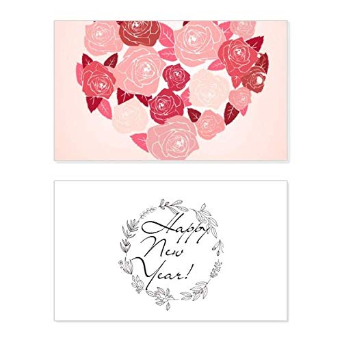 Tarjeta de San Valentín con rosas en corazón para sorprender en una cena romántica