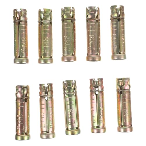 Gatuida 10 pièces Boulons Ancrage Acier pour Béton Massif Goujons à Expansion Knurled pour Fixation Solide et Installation Facile