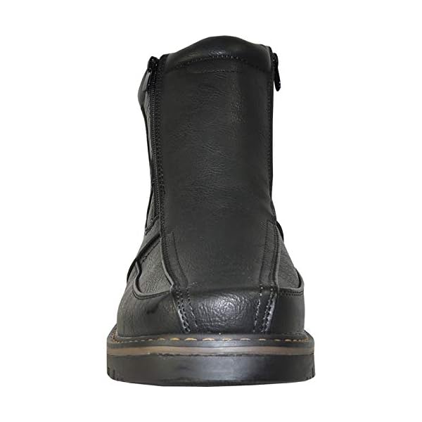 bravo! Men Waterproof Winter Boot DEAN-12 with Fur Lining and Double Zipper Black Men Size 10 - Image 3