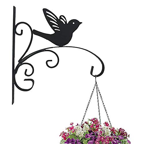 Torch Hanging Plant Bracket Hook Iron Decorative Plant Hanger For Flower Basket Bird Feeder Wind Chime Lanterns With Screws (B-Bird) #TOP10