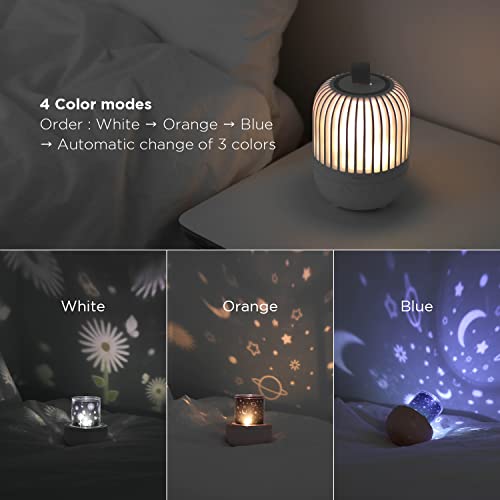 Lámpara de mesa nocturna rotativa con proyector y melodías miniatura 4