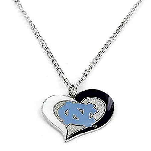 NCAA North Carolina Tar Heels Swirl Heart Necklace