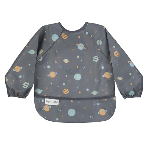Image of Tiny Twinkle Long Sleeve Bib for Babies & Toddlers | Waterproof Smock Bib for Eating | Machine Washable & Mess-Proof Feeding Essentials | Newborn Shower Gift (Space, 6–24M)