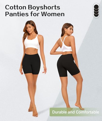 Image of 4 Pack Cotton Boy Shorts Underwear for Women