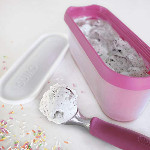 SUMO Homemade Ice Cream Containers: Dishwasher Safe Tub. 1.5 Quart (1-Pack, Pink)