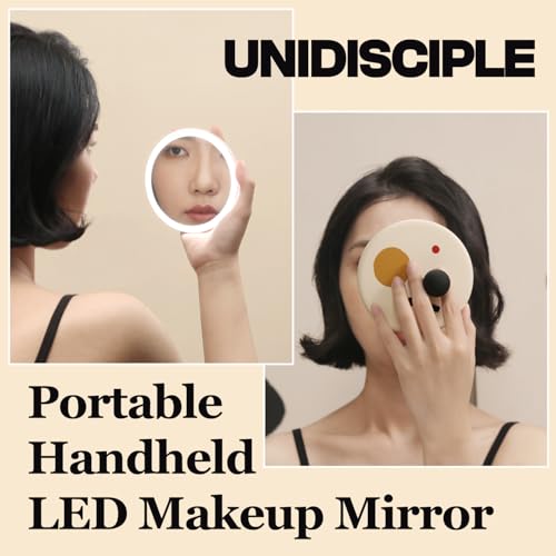 Miroir de maquillage rechargeable à intensité variable avec revêtement silicone blanc - 3