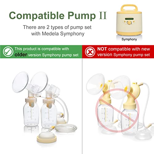 Image of Maymom Brand 2X Two-Piece Small Breastshield with Valve, membranes and Maymom Connector,Compatible with Medela Breast Pumps Top Hole Version. (30 mm) Detachable Clear