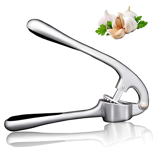 JuneLady Garlic Press Mincer and Crusher Professional Heavy Soft Handled Squeezer